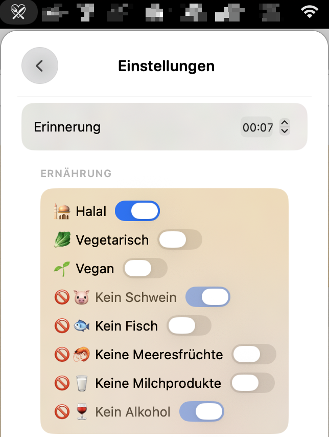 Matchbite Einstellungen